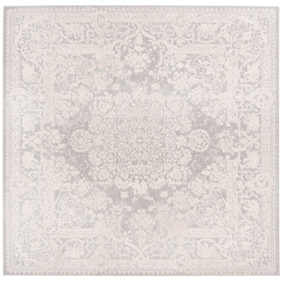 Calidia Oriental Light Gray/Cream Area Rug