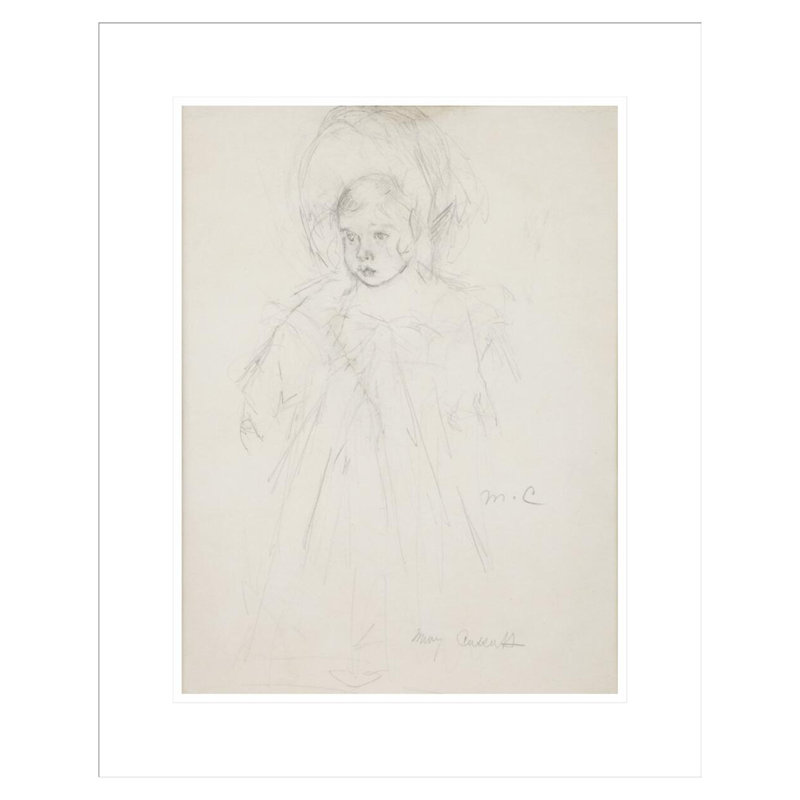 Étude de jeune fille par Mary Cassatt, impression giclée encadrée, H 21,75 po x l 17,61 po