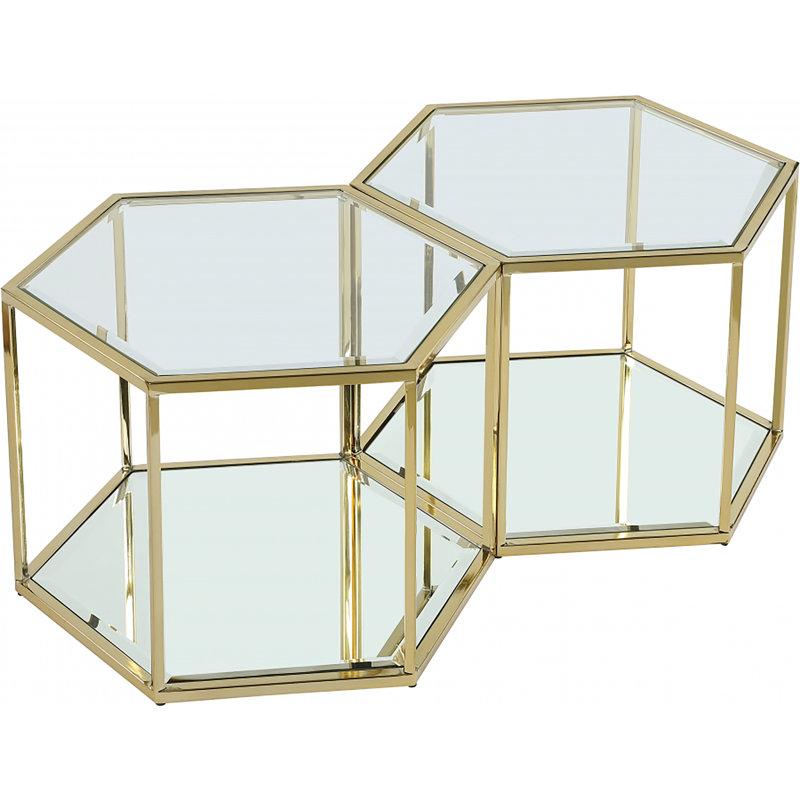 Table basse avec rangement Dickerson, Doré