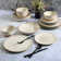 Gibson Elite 16 Piece Dreamweaver Double Bowl Terracotta Reactive Dinnerware Set