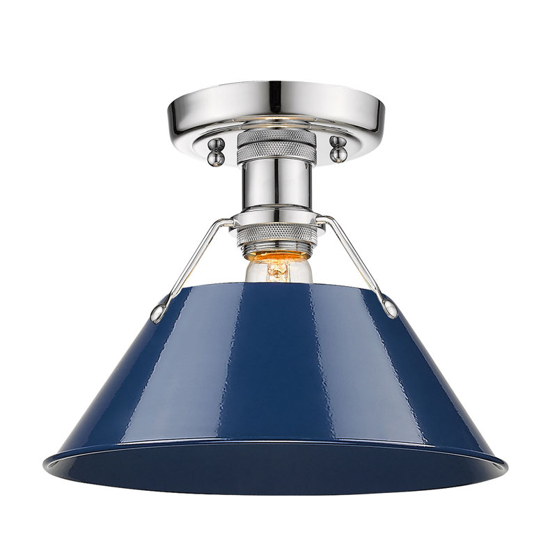 Weatherford Flush Mount, Navy Blue, Chrome