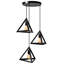 Luminaire suspendu moderne à 3 ampoules triangulaires, lustre décoratif noir
