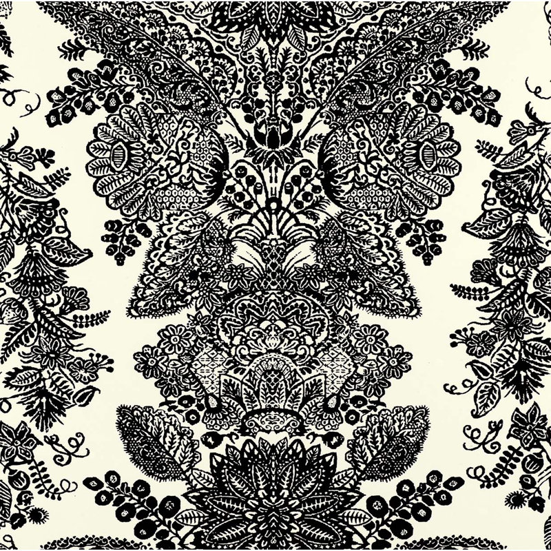 Lace Wallpaper, Black/Ivory