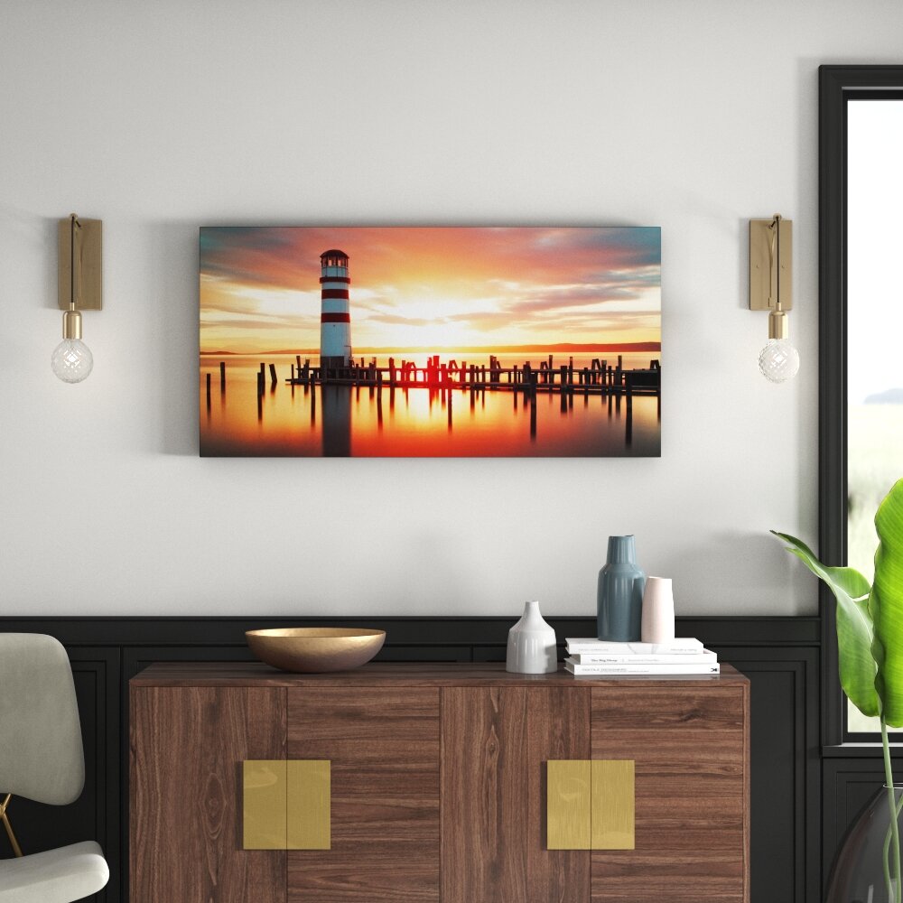 Leinwandbild Giclée - Einsamer Leuchtturm