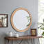 Miroir mural rond avec cadre en bois-2100980977