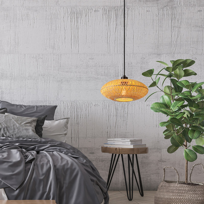 Luminaire suspendu jaune satiné à 1 lumière Chira