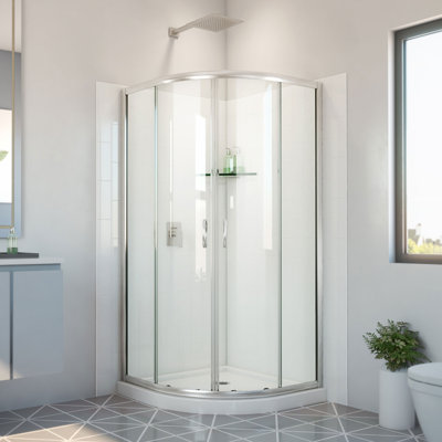 Cabine de douche ronde demi-cadre l 38 po x P 38 po x H 78 po