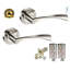  5 Sets Twist Astrid Style Modern Door Handles on Round Rose in Dual Finish with Latch