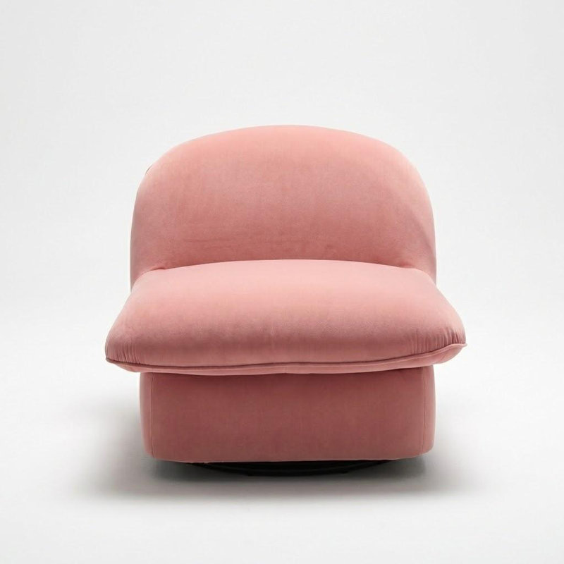 Fauteuil d'appoint pivotant en velours Modern, Corail