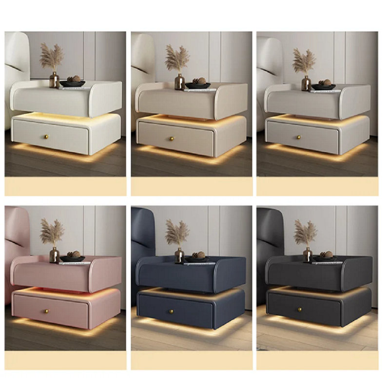 Fia Rustic Vintage Nightstands Smart Multifunctional Makeup Aesthetic Narrow, Blue