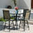 Sour Citrus 5-piece Bar Table And Chairs Set Outdoor Bar Set With All Weather Textilene Bar Stools And Bar Height Table For Deck, Poolside, Garden, Porch