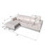 Canapé modulaire en L en cuir véritable Ladonnia gris avec appuis-tête réglables, canapé en cuir avec méridienne orientée à gauche - style classique moderne-14116840-14024378