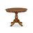 5 Piece Dining Room Furniture Set Contains a Round Dining Table and 4 Parson Chairs, Antique Walnut