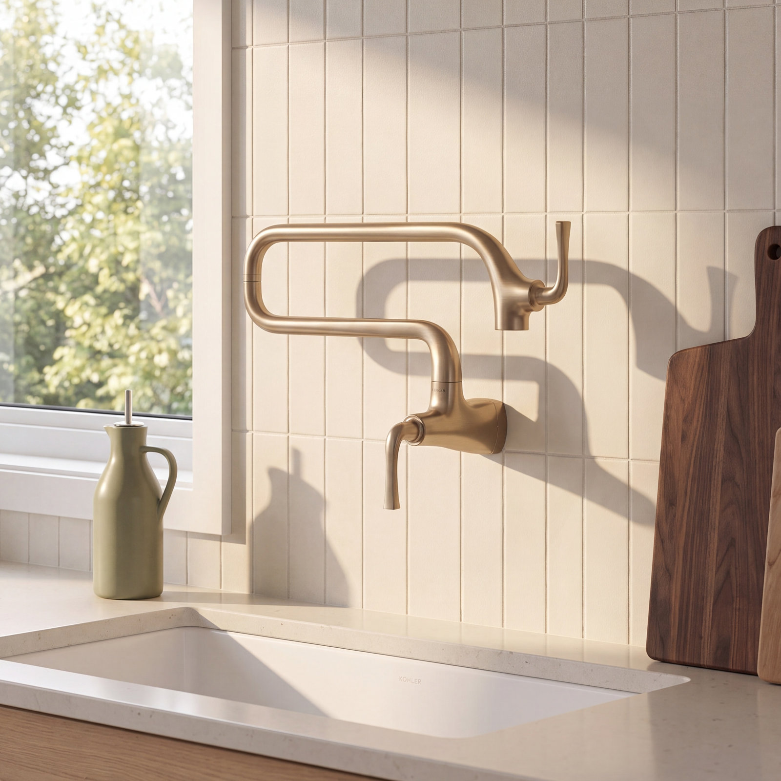 Graze Wall-Mount Pot Filler Faucet, Vibrant Stainless