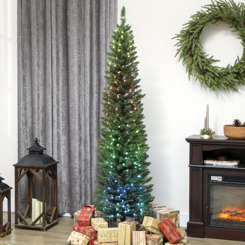 Arbre de Noël 6 pi avec DEL synchronisées bricolage, arbre de Noël, vert, 6' H