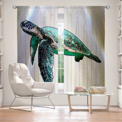 Paire de rideaux obscurcissant et isolant avec passe-tringle Sea Turtle II