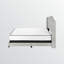 Lit tapissier avec velours gris clair de taille grand Abba, H 56,36 po x l 66,29 po x L 87,38 po