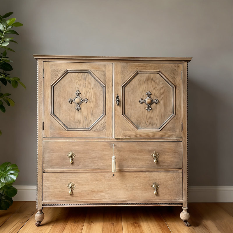 Retro Solid Wood Accent Cabinet