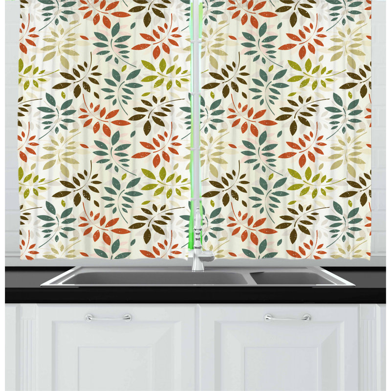 Floral Tailored Kitchen Curtain