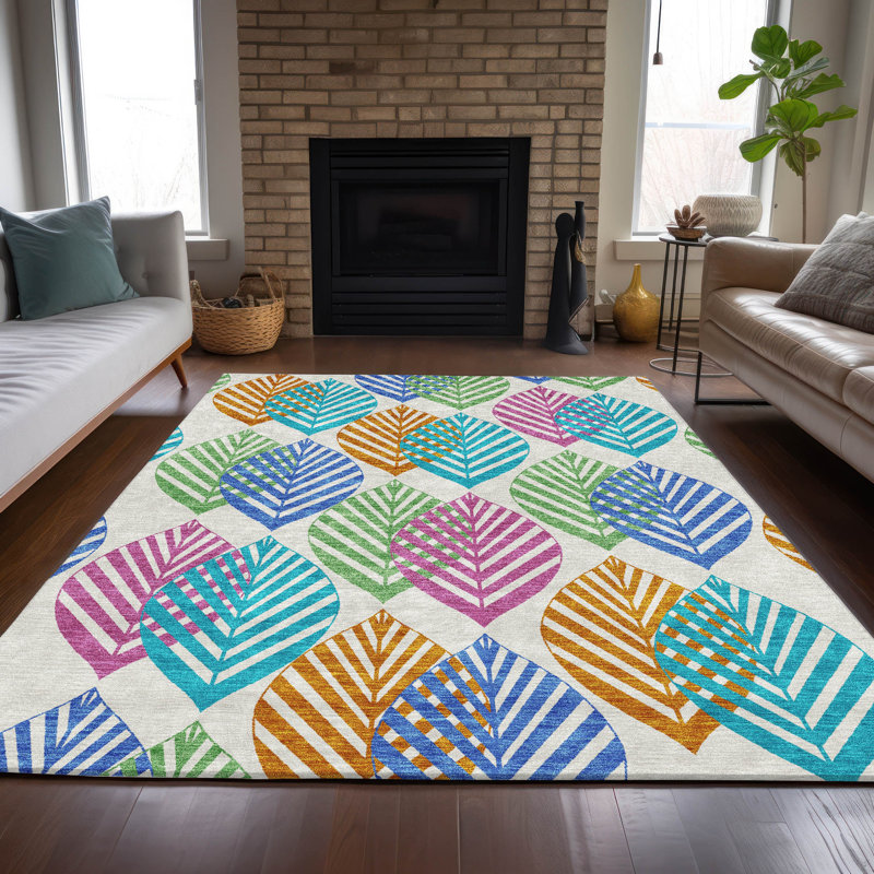 Tapis d'intérieur / extérieur antidérapant Neysa, Rectangle 1 pi 8 po x 2 pi 6 po