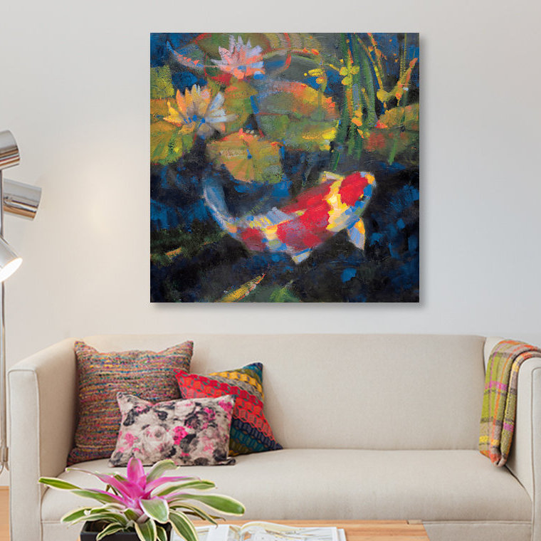 « water jardin i », impression sur toile, H 12 po x l 12 po x P 1,5 po, Toile tendue, Pas de tapis