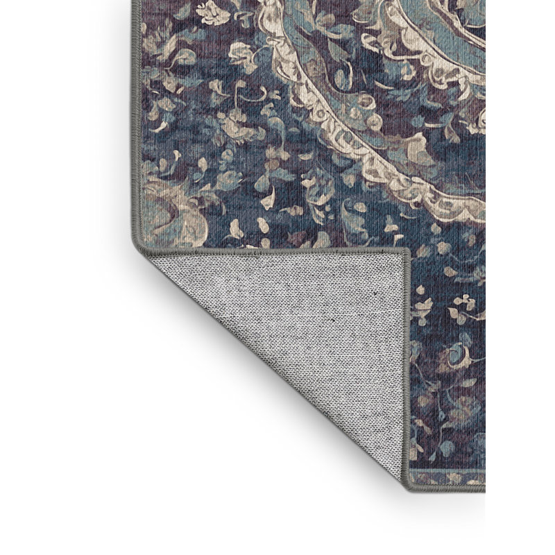 Tapis mauve lavable à la machine, Rond 8 pi