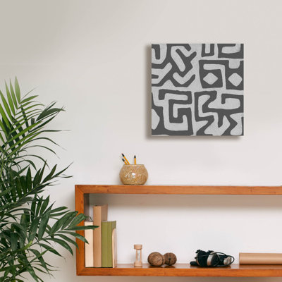 «Epic Graffiti» Square Decorative Batik 6 »par Alonzo Saunders, art mural sur toile, 12 po x 12 po
