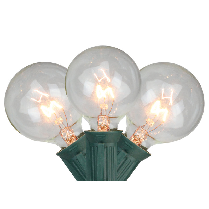Ensemble de 10 lumières de patio en verre transparent G50 10 fils