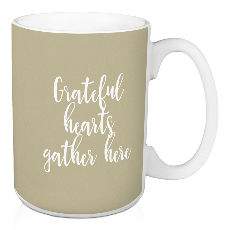 Grande tasse à café avec hearts Obryan, Beige