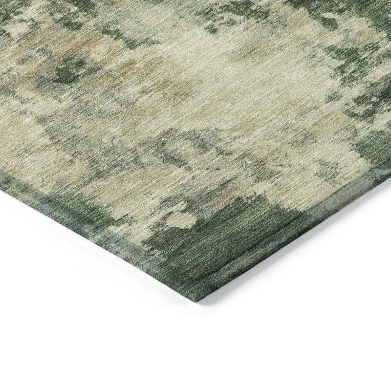 Tapis intérieur / extérieur lavable à la machine Xhevrie, Rectangulaire 8 pi x 10 pi