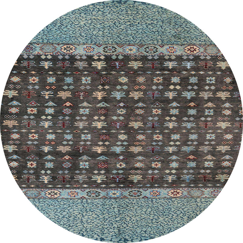 Abstract Indoor Rug, Round 7'