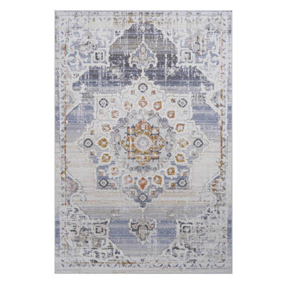 NAAR PAYAS Collection 8X10 Cream / Gold / Medallion Area Rug