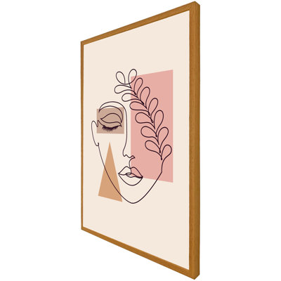 Athenea Minimal Line Drawing Of Womans Face - Single Picture Frame Print