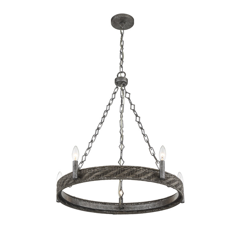 Lustre en roue de chariot à 5 lumières Bolton
