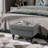 HOMCOM Ottoman With Storage For Living Room, 25" Storage Ottoman With Removable Lid, Button-Tufted Fabric Bench For Footrest And Seat With Wood Legs, Gray