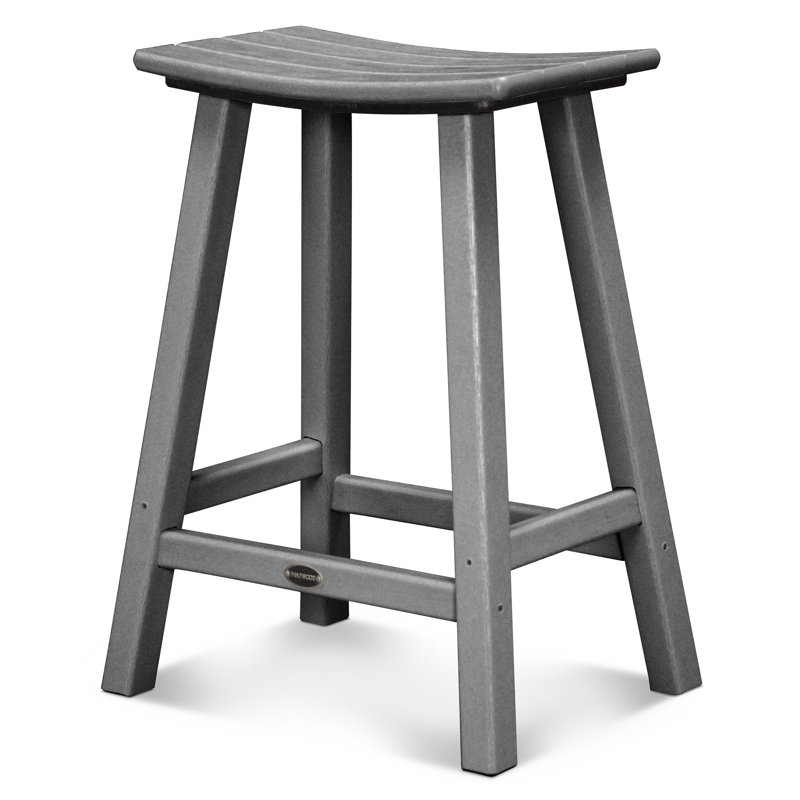 Tabouret de bar de jardin POLYWOOD, Gris ardoise, H 24,75 po
