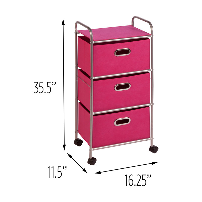 Commode à 3 tiroirs Onika, Rose