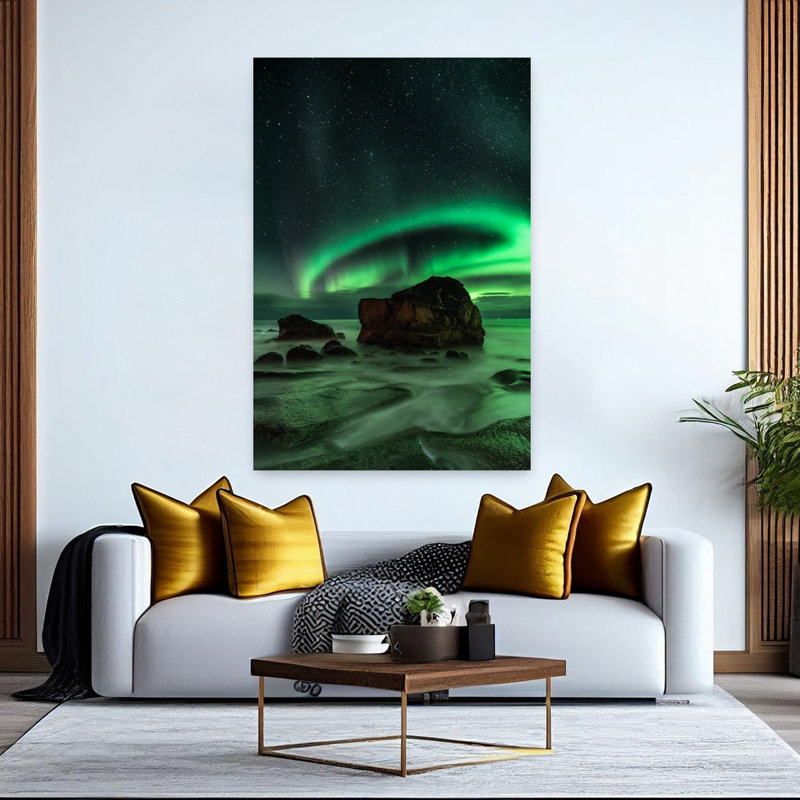 Aurora Uttakleiv, art mural abstrait côtier, H 60 po x l 40 po