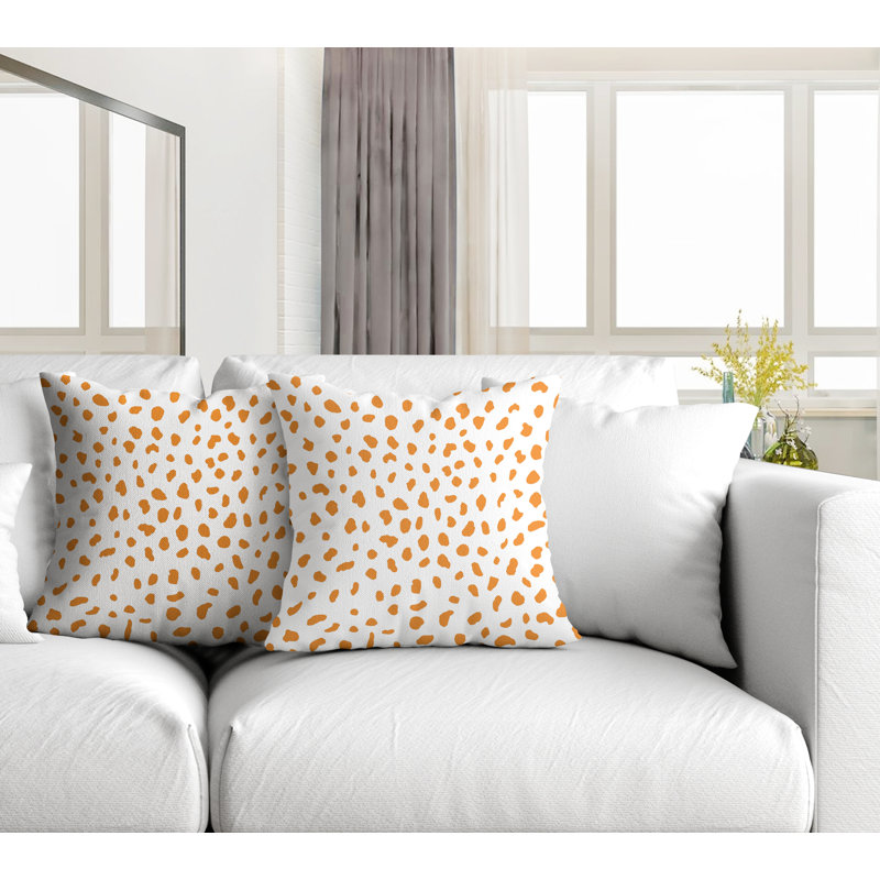 Coussin décoratif intérieur / extérieur, L 15 po x H 15 po, Orange