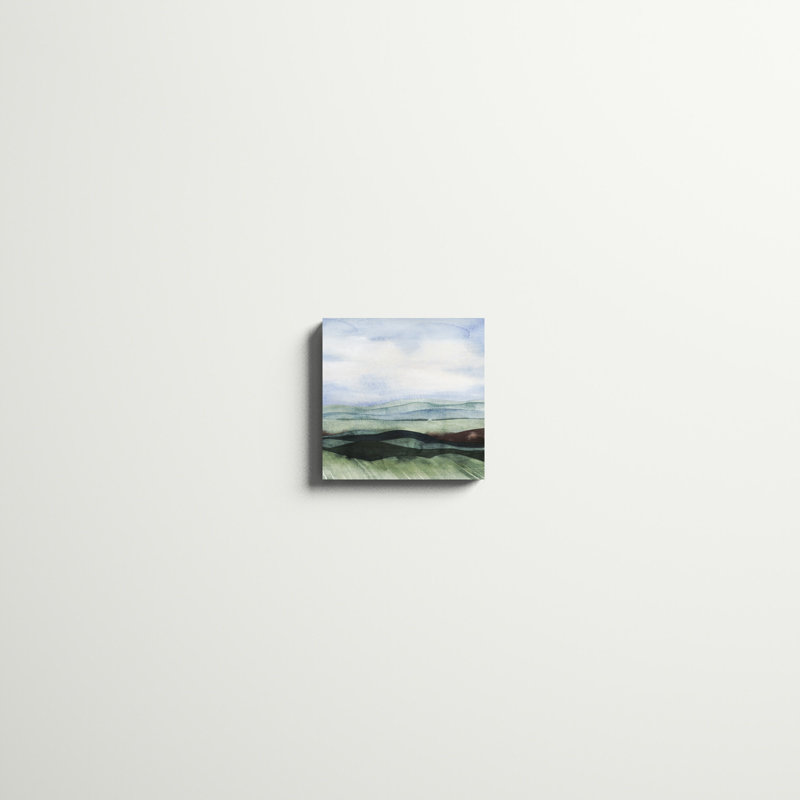 «Jeweltone Ridges I», peinture sur toile tendue, H 12 po x l 12 po