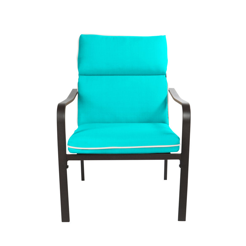 Wendin Outdoor 3'' Dining Chair Seat / Back Cushion, Turquoise