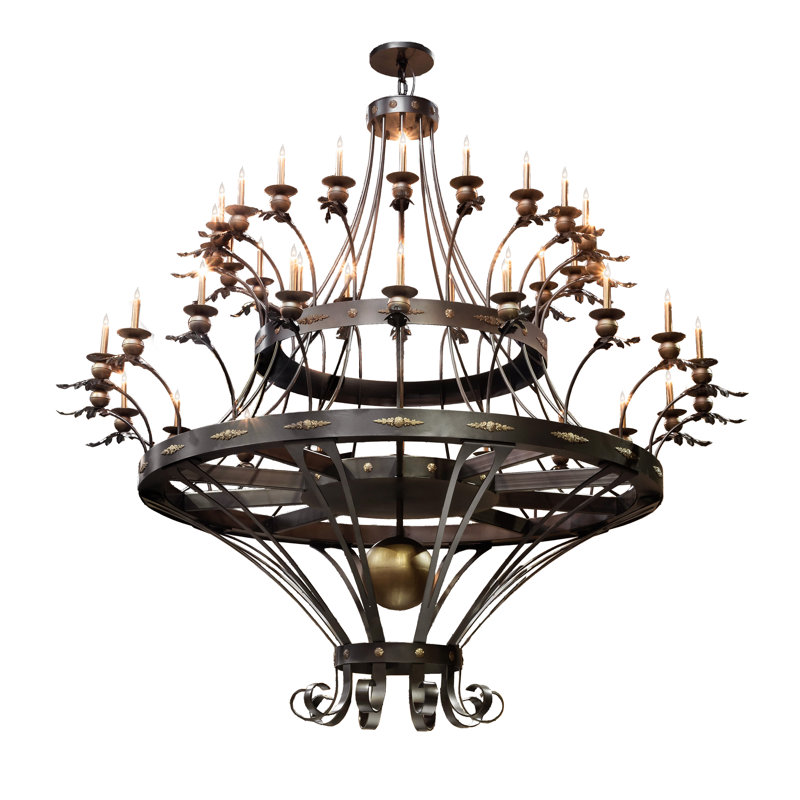 Lustre géométrique 40 lumières façon bougie