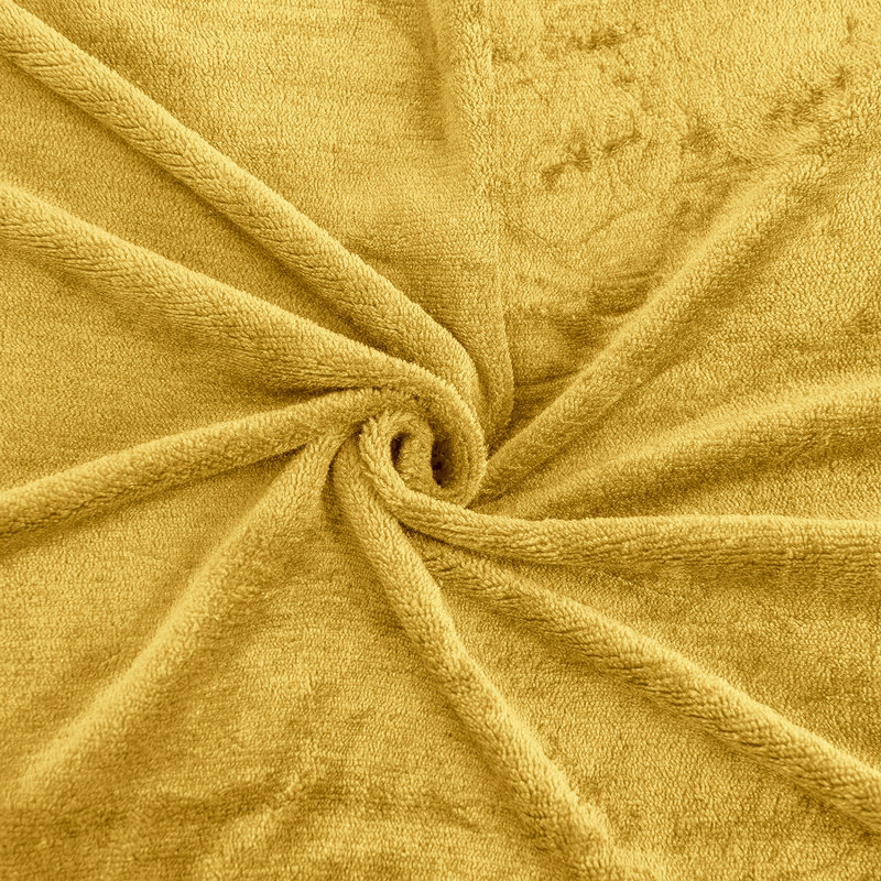 Sherpa Throw Blanket, 150cm W x 200cm L, Ochre