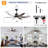 6 PCS ABS Blades  56 Ceiling Fan With Light Kit 3 Color LED Light Source, DC 6 Speed ,Remote Control Ceiling Fan  for Patio Living Room, Bedroom, Office,Indoor.(( Matte Black  )-1848013566-1848013565