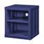 Table de chevet en métal pour chambre à coucher bleue - Design moderne avec tablettes ouvertes