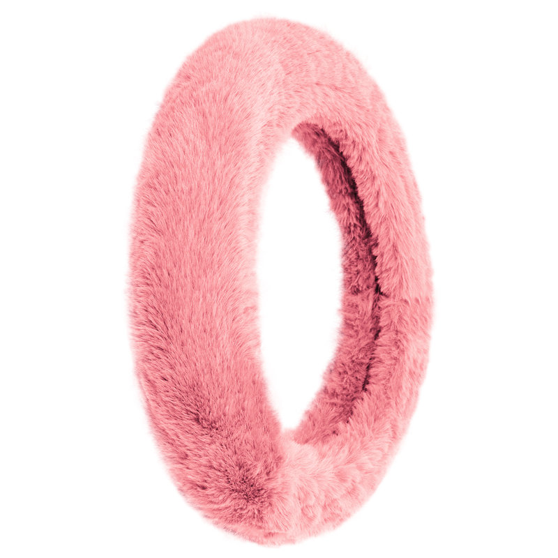 Housse de volant en fausse fourrure Doe16, Rose