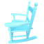 Chaise berçante bleue pour chambre à coucher - Matériau en bois franc pour l'intérieur et l'extérieur Espace pour les jambes confortable en bois massif, stabilité et soutien-1207684229