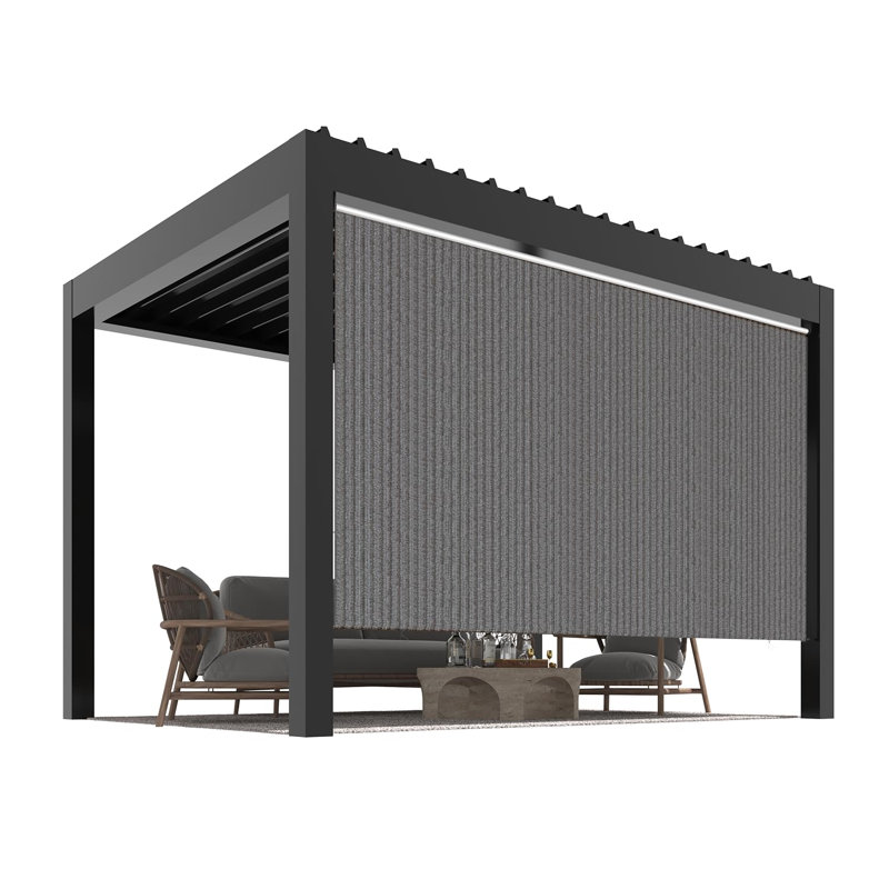 YODOLLA 1cm D Retractable Patio Awning, 305cm H x 243.8cm W x 1cm D, Grey