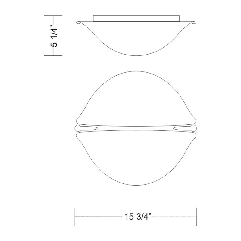 Sorriso 2 - Light 15.75" Simple Globe Flush Mount, 2 Lights, 15.75" Height