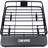 Heavy-Duty Universal Roof Cargo Basket, Black Steel Roof Rack with Tie-Down Straps for Camping & Travel-75074026